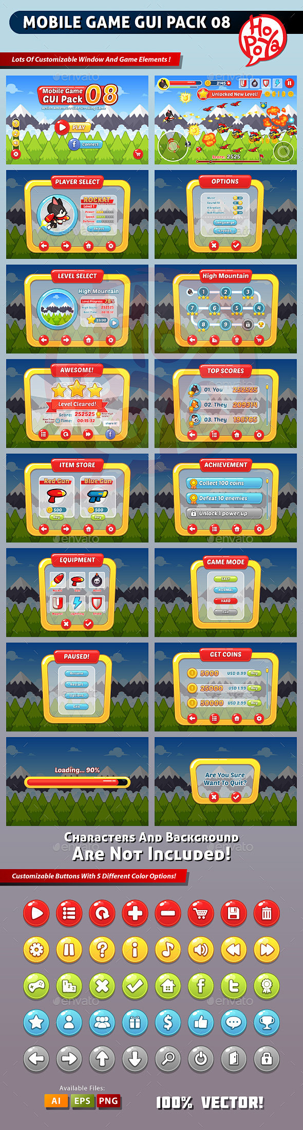Mobile Game GUI Pack...