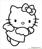 复活节装扮成小兔子的凯蒂猫！9张Hello Kitty 涂色卡通简笔画大全-红豆饭小学生简笔画大全