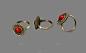 红宝石戒指 神器 橙色 黄金 暗金 传说 装备 指环 魔戒 - 综合模型 蛮蜗网