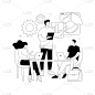 工作场所文化抽象概念矢量插图。