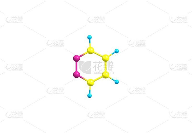吡嗪分子结构孤立于白色上
