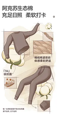 【7A抑菌100%纯棉】女士保暖内衣女秋衣秋裤套装打底衫棉裤