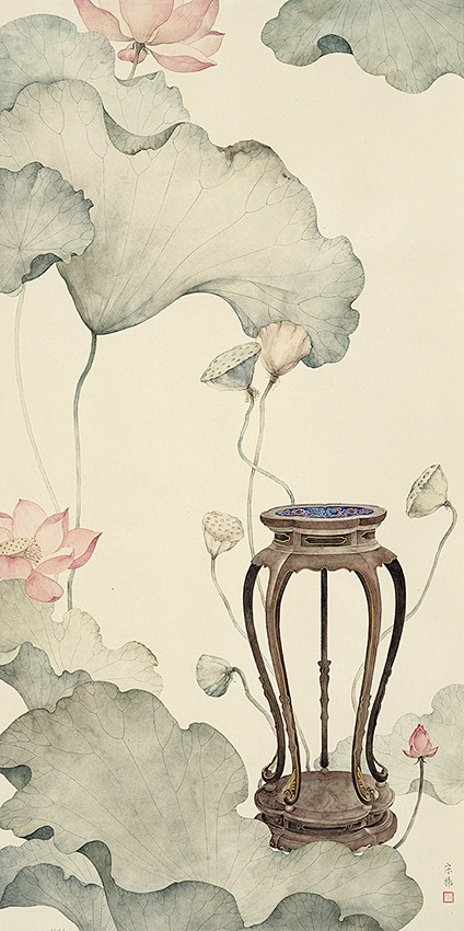 宋扬古典清雅的工笔画欣赏 ——《彼岸有莲...