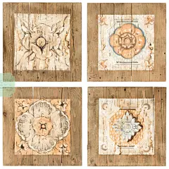 个性时尚创意复古手绘实木壁饰墙饰原装进口美式乡村法式田园宜家