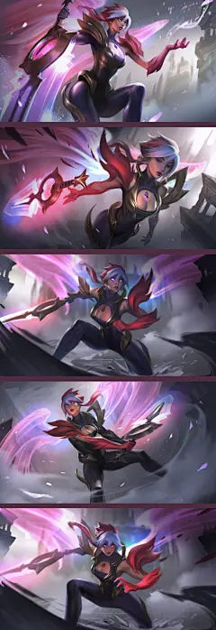 League of Legends - Dawnbringer Riven Mythic Chroma Splash Art, Foritis wang