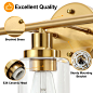 Watyo Bathroom Light Fixtures Gold Vanity Light 3 Light Wall Sconces Lighting Brushed Brass Lights with Clear Glass Shades Bath Wall Lamp for Mirror Kitchen - Amazon.com
