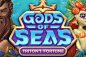 其中可能包括：the logo for gods of seas triton's fortune, with two mermaids