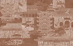 现代中式飞鹤阁楼意境书房客厅背景墙壁布玄关卧室大型定制壁画-淘宝网