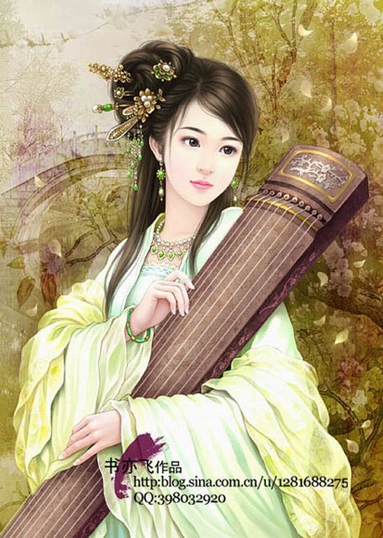 古装手绘美女图片