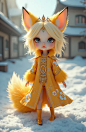 F.1- 九尾妖狐3D_潮玩3D-LoRA-金钱之兄-LiblibAI