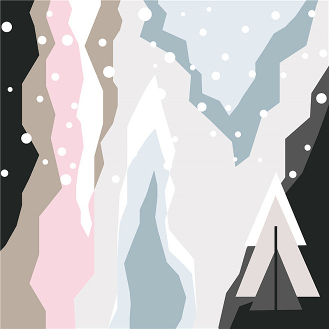 艺术几何纹理化妆冬季冰山雪花层次感抽象A...