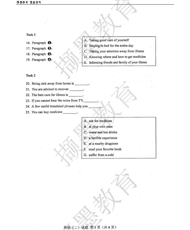 2021年4月自考英语二真题试卷[完整版...