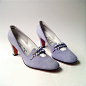 1960s John Jerro 芋紫麂皮 串珠装饰古董高跟鞋-淘宝
