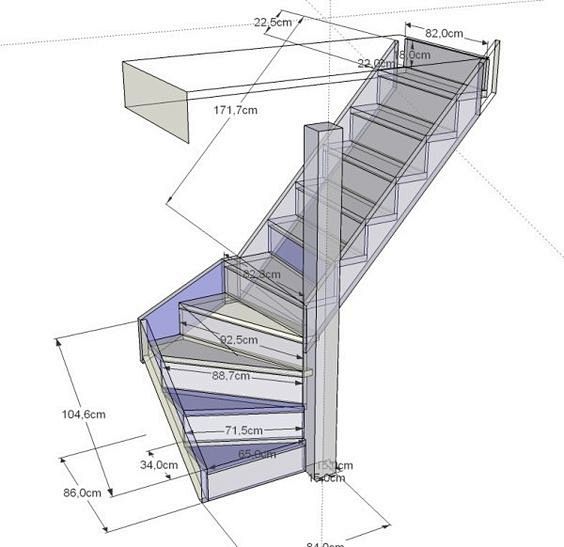 LOFT阁楼楼梯，二楼楼梯尺寸解析图。L...