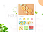 Fruits app johnyvino minimal clean interaction ux ui navigation mobile menu fruits food colors