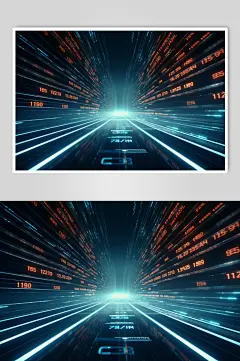 AI数字艺术未来感科技化城市夜晚背景插画-众图网