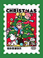 圣诞节插画|Merry Christmas❤️ : ❤️❤️❤️ 已经开始期待圣诞啦 大家喜欢哪一个颜色呢？   ————— ©版权所有，禁商用/二改，授权合作请私 ————— 原创插画/描边插画/品牌插画/海报排版/邮票插画/IP设计/I