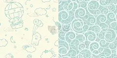 Pattern_Set_Coordinated_Turquoise_Cream_Sky_Swirls