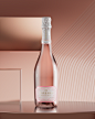 Champagne espumante france Label label design Packaging rose sparkling wine wine 3d modeling