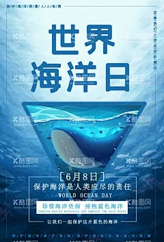 海洋日  - 源文件下载【酷图网】海洋日,保护海洋,环境保护,世界海洋日,鲸鱼,海底世界,大海,海洋日海报,宣传海报
