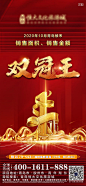 【源文件下载】 海报  房地产    红金   金色建筑  双冠王  喜报   热销 256123