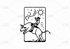 狂野牛仔线艺术插画设计