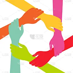 爱心团结手势手绘几何元素图片_手绘元素图片素材-花瓣网