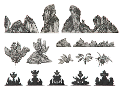 MNXIE采集到场景物件——植物/石头