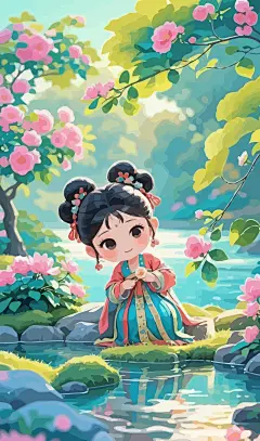古典胖女孩矢量图形插画