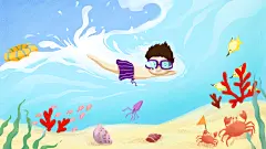 生态保护世界海洋日插画