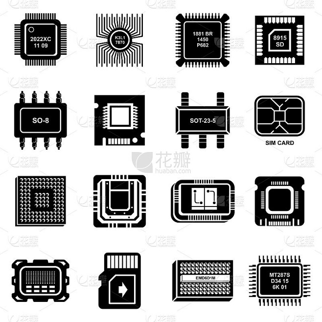 电脑芯片图标设置，样式简单