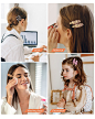 Amazon.com : DF DUALFERV Hair Clip (No Crease), 18 Pcs Checkerboard No Bend Hair Clips, Acrylic Resin Styling Makeup Creaseless Hair Clips, Flat Hair Clips for Women Girls : Beauty & Personal Care