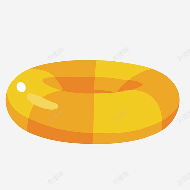 黄色圆弧游泳圈元素高清素材 体育 光泽 ...
