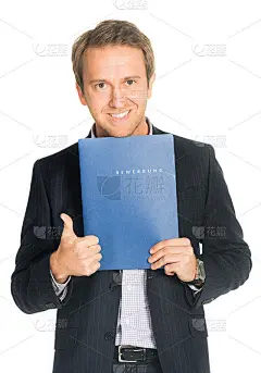 帅男西装夹夹夹着工作申请表