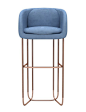 Utah Bar Stool - Mid-Century / Modern Metal, Upholstery / Fabric Stool by Divya & Victoria Group