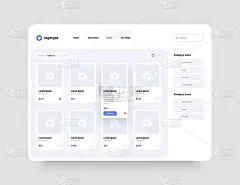线框的屏幕。仪表板UI和UX工具包设计。
