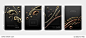 covers templates set with liquid golden shapes. flowing bronze bubbles for posters, placards, presentations, banners and flyers. vector illustrations.