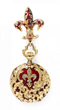 An 18 Karat Yellow Gold, Diamond and Guilloche Enamel Open Face Lapel Watch, Tiffany & Co., Circa 1894