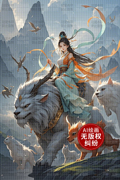 AI版权图库采集到【原创】古风女 仙侠