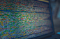 Long colorful lines of code on a computer screen