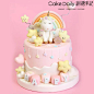 【翻糖手记】彩虹独角兽蛋糕飞马造型卡通儿童生日蛋糕北京杭州送