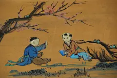 平遥古城民居檐画——《婴戏图》