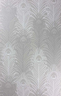 I found it! The wall paper from Cafe L'Aube in Philly Go peacock or go home! Pippy's Peacock Wallpaper - Silver: 
