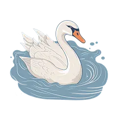 千库网_手绘插画风免抠元素天鹅_元素编号13635044