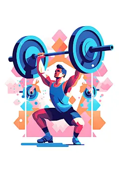 运动简约健身扁平风插画