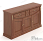 现代经典棕色烤漆实木长方形带抽屉边桌落地式橱柜
