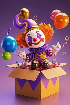 小丑玩具立体模型