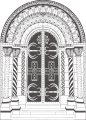 欧式复古巴洛克风格建筑门窗装饰AI矢量图案 免抠PNG (11)