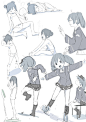 画师 ryo-nomu 笔下的萝莉各种姿势表现，甜美可耐。n(*≧▽≦*)n（source:O网页链接）