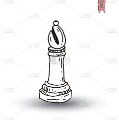 棋子，手绘矢量图。